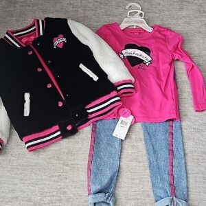 Betsey Johnson Pink and Black Kids Matching Set